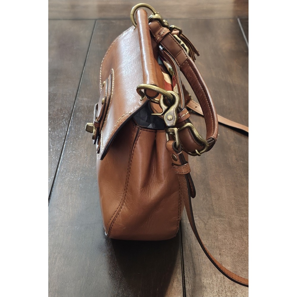 Coach Legacy Willis Brown Leather Crossbody Satchel Bag Turn Lock 19132 - Picture 4 of 11